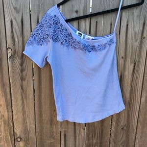 Blue one shoulder top
